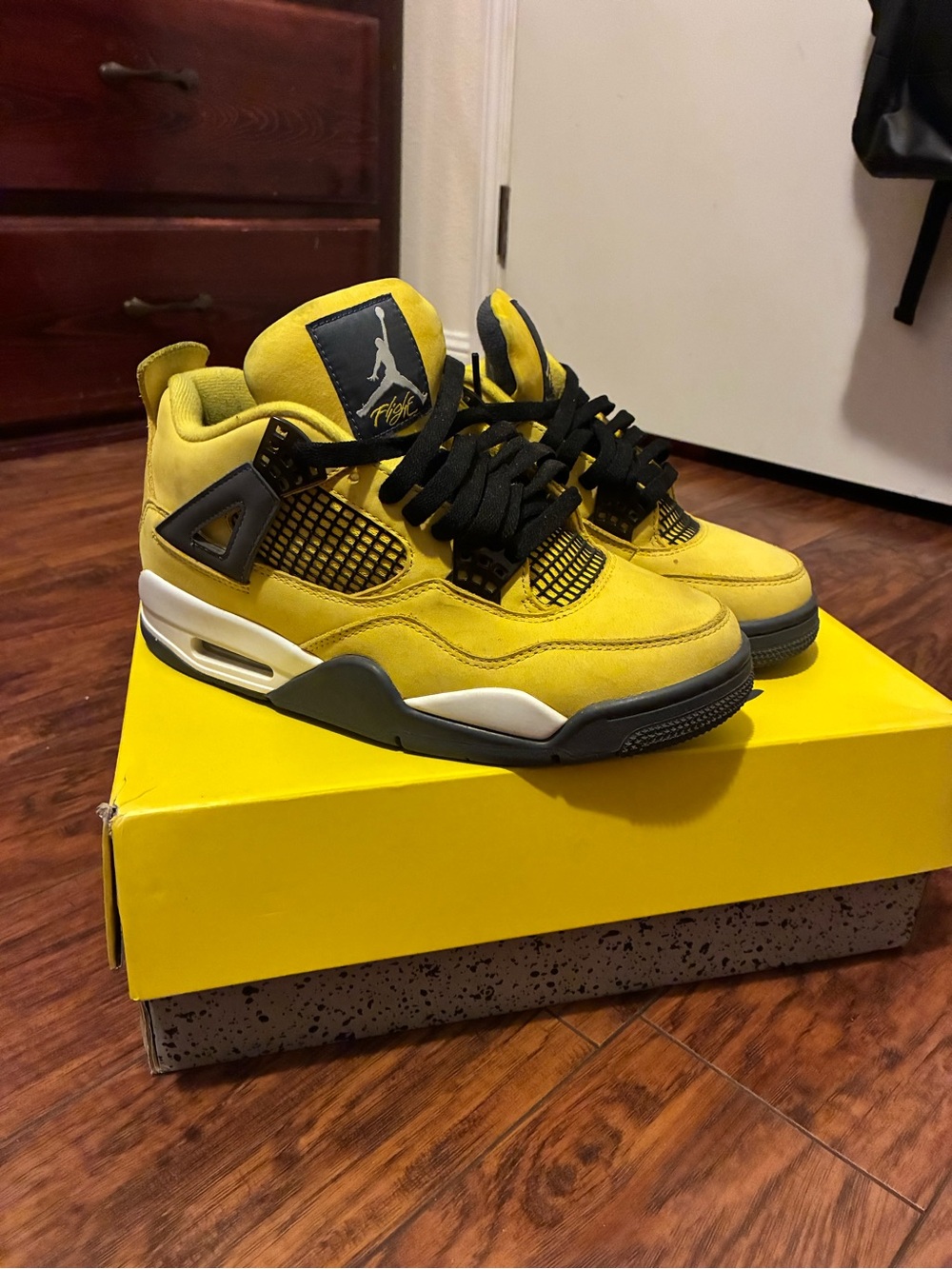 Jordan Yellow and Black Retro Basketball Sneakers